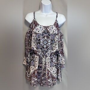 MISS ME ROMPER PLAYSUIT JUMPSUIT‎ Sz Small Geometric